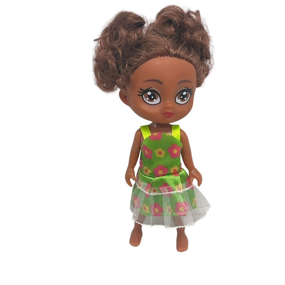 Greenbrier International Girl Doll 5" Brown With Dress